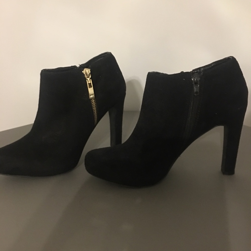 Black 4 in suede booties.